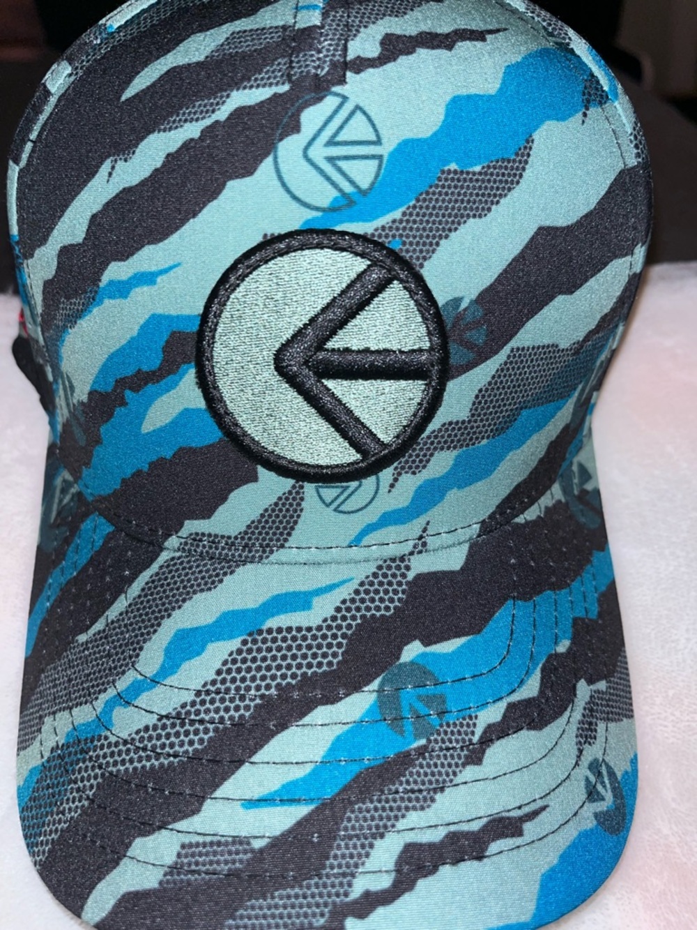 ethika Game Hunter Athletic Blue & Teal Camouflage Hat with Red Logo